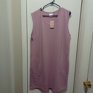 Serra Lavender Fleece Tank Dress with Pockets
